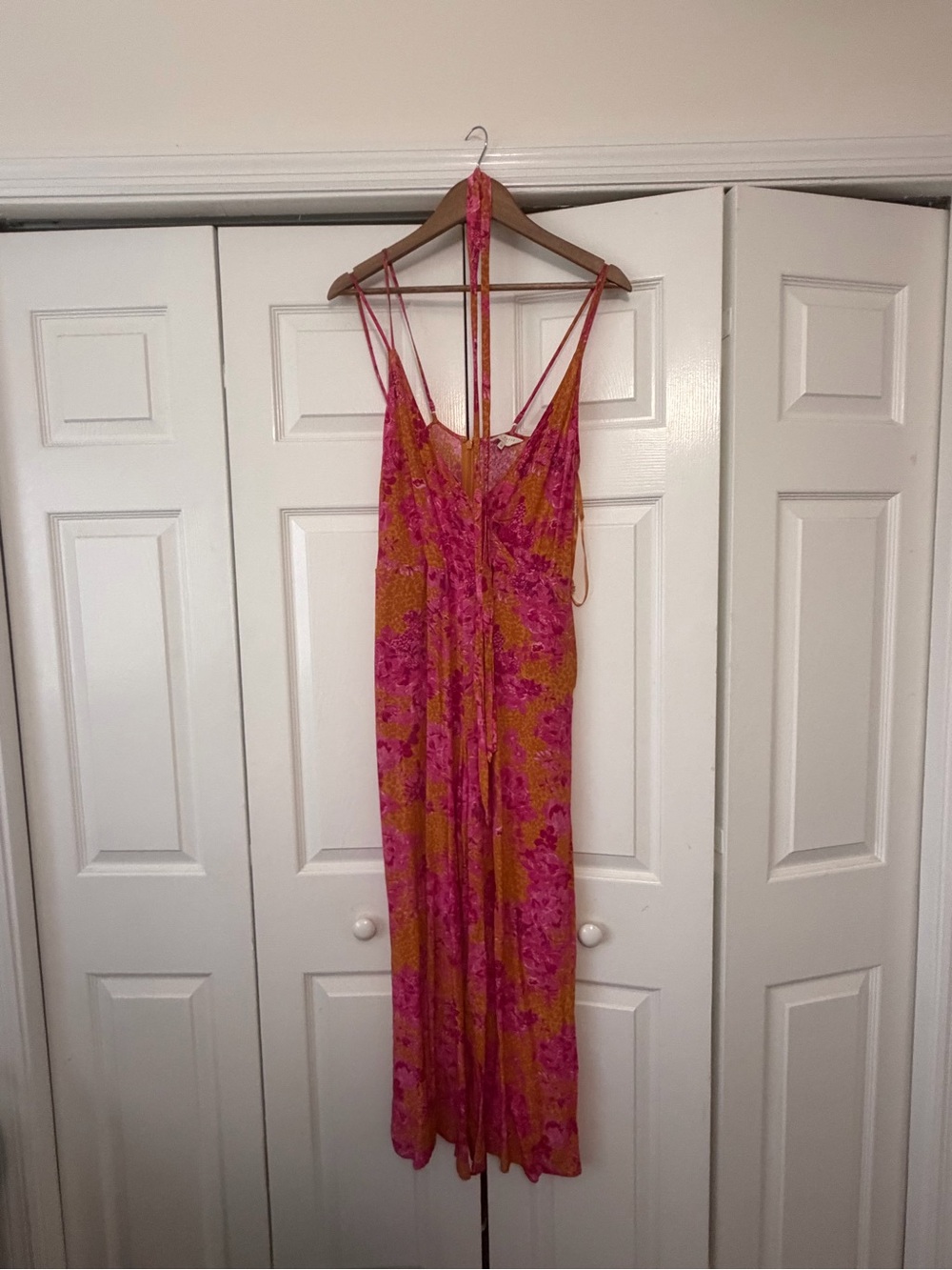 Ted Baker Pink & Mustard Floral Slip Maxi Dress